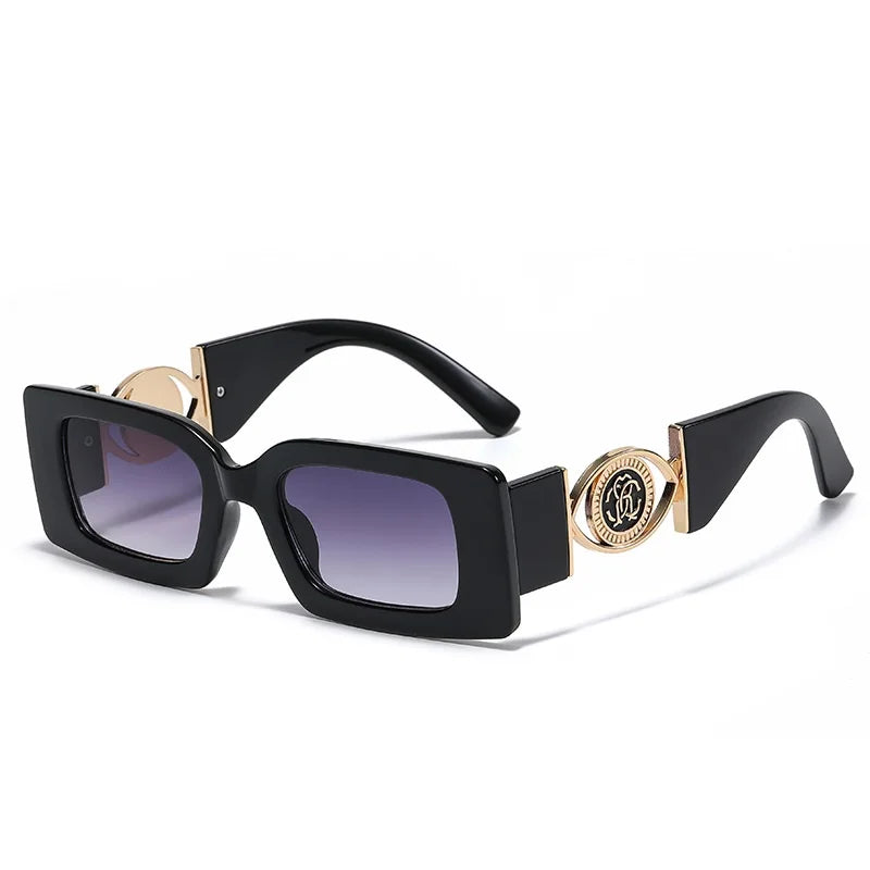 Petites Lunettes de Soleil Rectangulaires Homme Femme Carrées Luxe Gafas de Voyage Verres Vintage Rétro UV400 Lunette De Soleil Femme