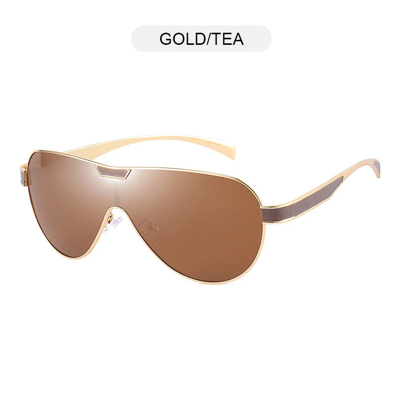 Lunettes de soleil polarisées de luxe pour hommes, de marque designer, style pilote en métal, grandes lunettes de soleil pour hommes, mode aviation, lunettes de soleil.