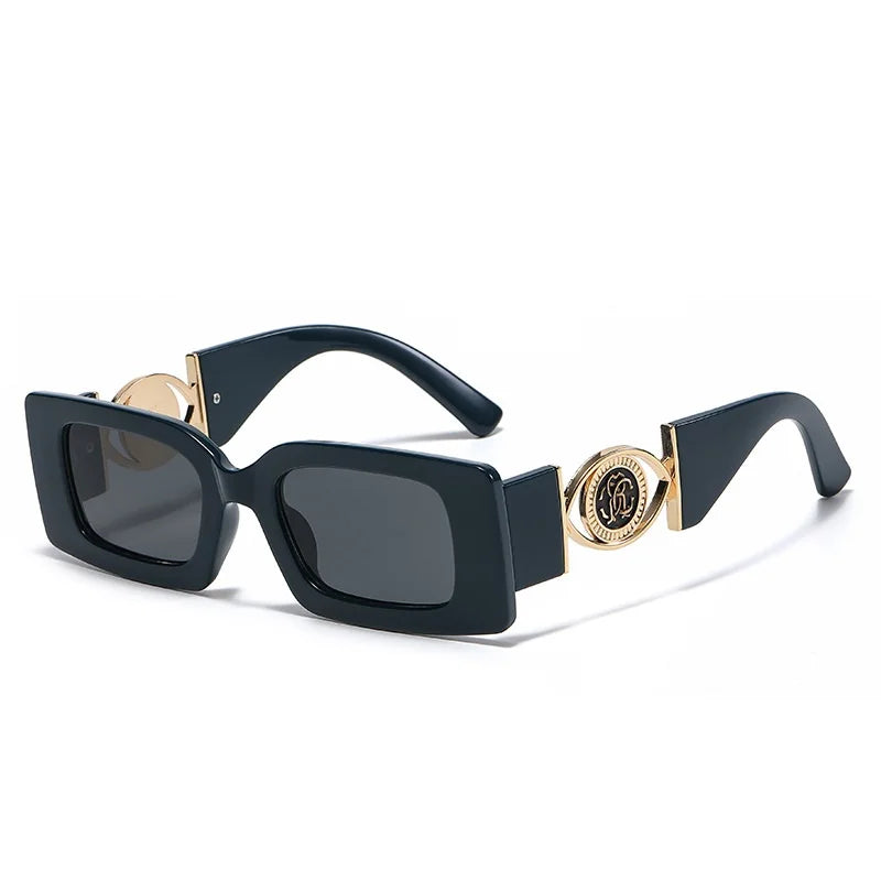 Petites Lunettes de Soleil Rectangulaires Homme Femme Carrées Luxe Gafas de Voyage Verres Vintage Rétro UV400 Lunette De Soleil Femme