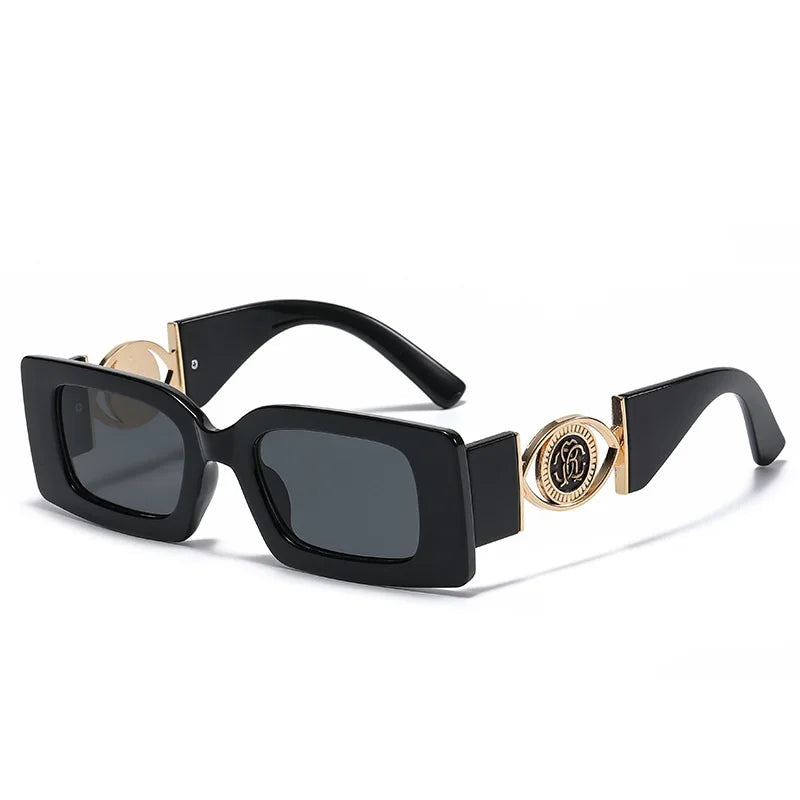 Petites Lunettes de Soleil Rectangulaires Homme Femme Carrées Luxe Gafas de Voyage Verres Vintage Rétro UV400 Lunette De Soleil Femme