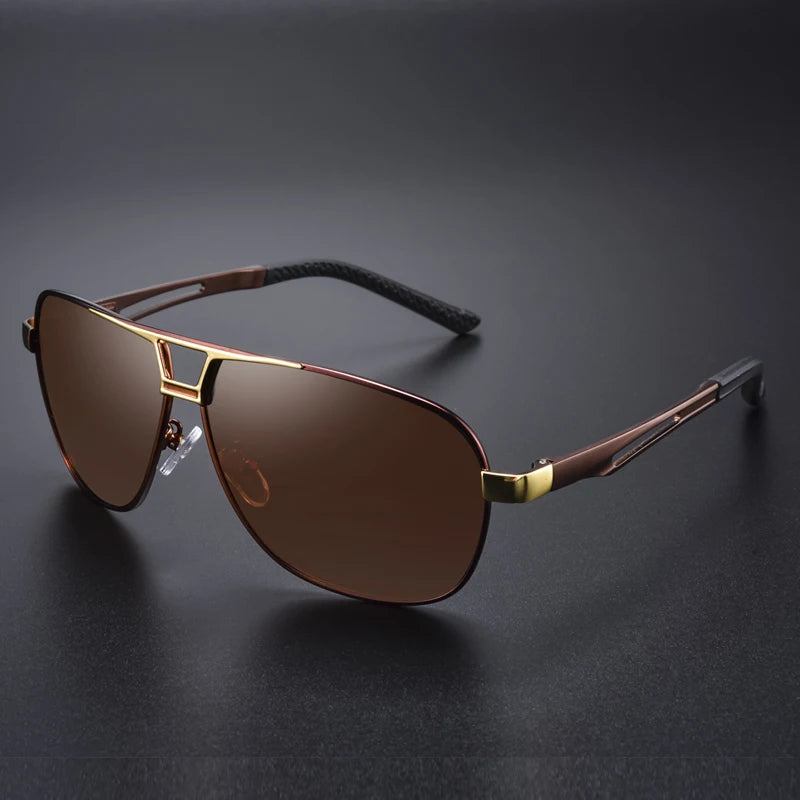 Lunettes de soleil polarisées photochromiques LIOUMO – Monture carrée rétro en aluminium UV400 unisexe
