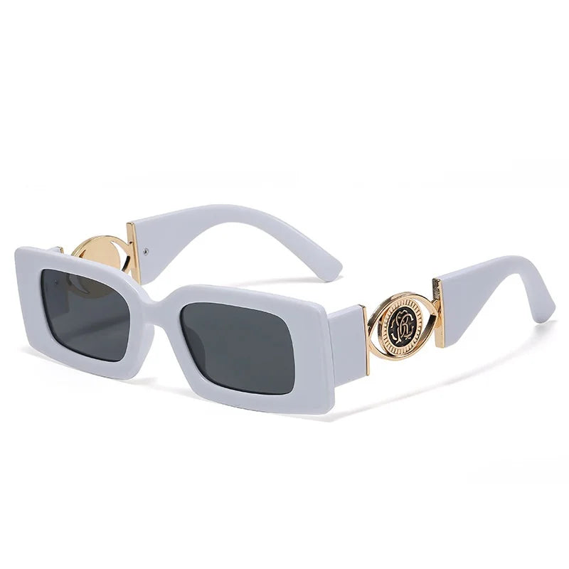 Petites Lunettes de Soleil Rectangulaires Homme Femme Carrées Luxe Gafas de Voyage Verres Vintage Rétro UV400 Lunette De Soleil Femme