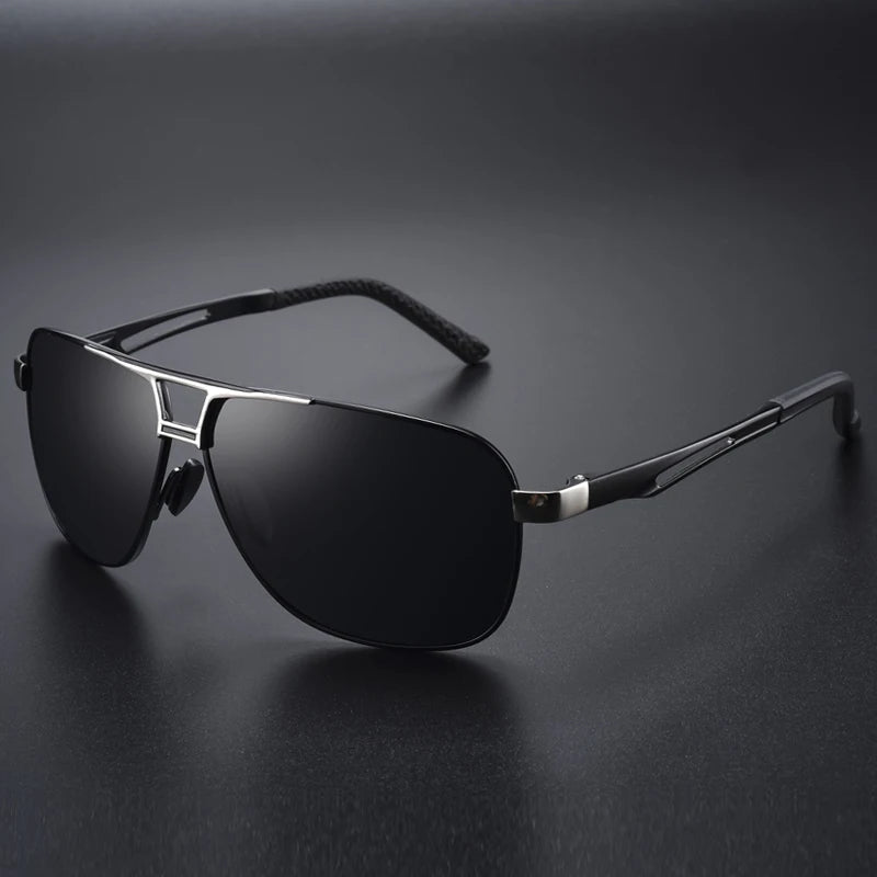 Lunettes de soleil polarisées photochromiques LIOUMO – Monture carrée rétro en aluminium UV400 unisexe