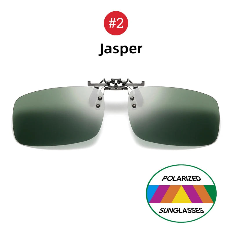 Flip-Up Clip-On Sunglasses — Polarized Night Vision