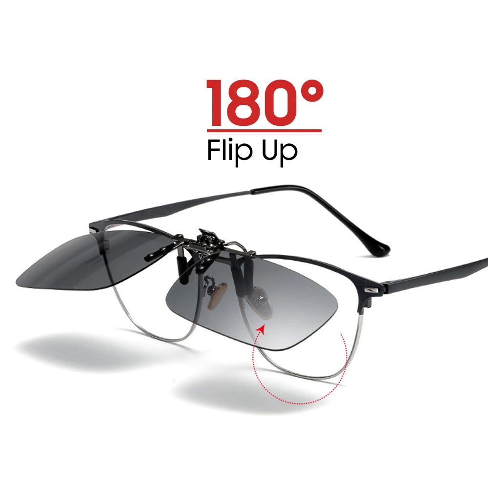 Flip-Up Clip-On Sunglasses — Polarized Night Vision