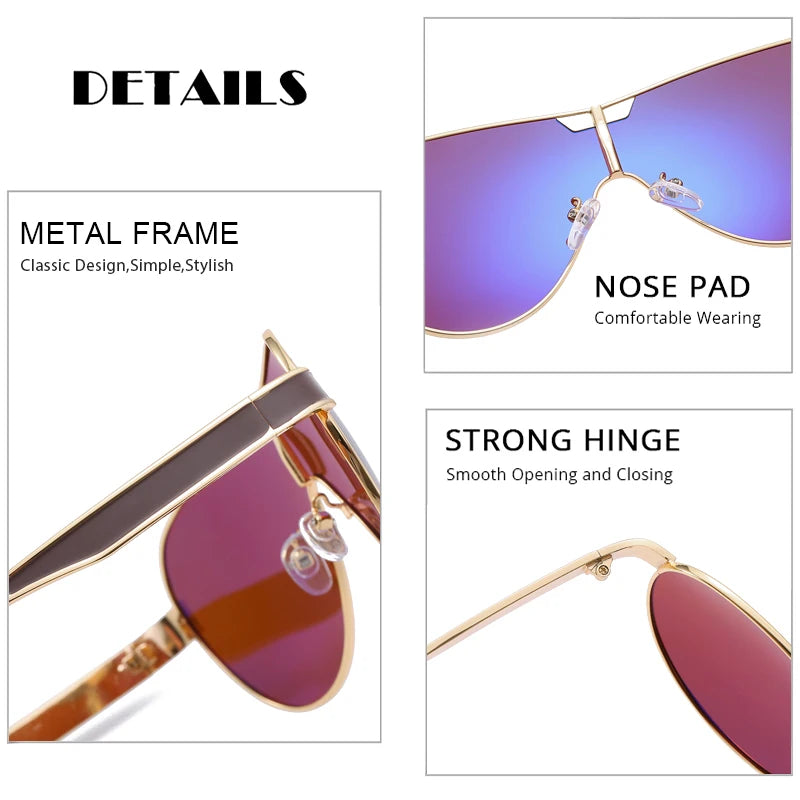 Lunettes de soleil polarisées de luxe pour hommes, de marque designer, style pilote en métal, grandes lunettes de soleil pour hommes, mode aviation, lunettes de soleil.