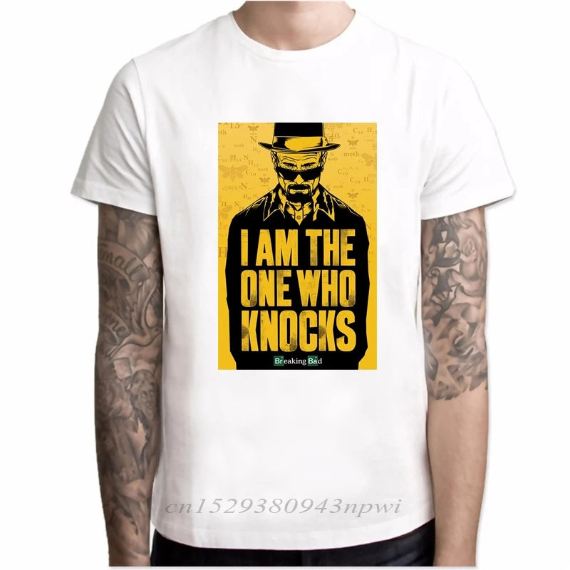 New Arrivals T Shirt Men Fashion printing Breaking Bad I Am The One Who Knocks Heisenberg Men Tee Short Sleeve hipster Tops