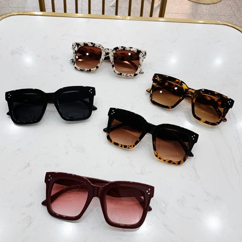 Lunettes de soleil oversize classiques et rétro pour femme - Marque vintage, grande monture carrée pour femme, Oculos Lunette De Soleil