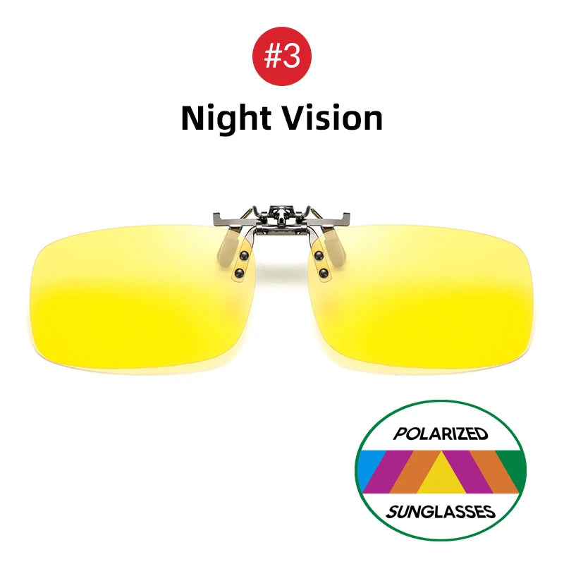 Flip-Up Clip-On Sunglasses — Polarized Night Vision