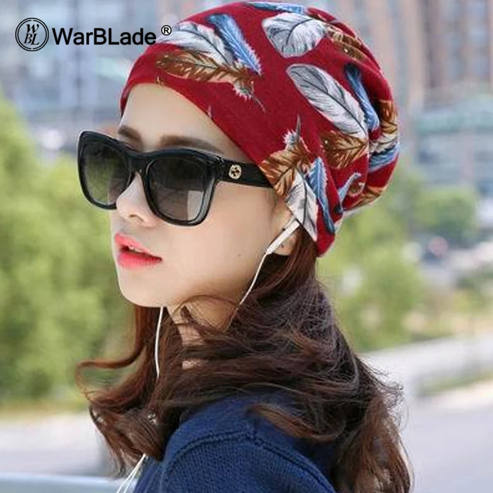 Women's 3-in-1 Hat and Scarf Set – Star & Letter Pattern, Warm, Spring-Winter