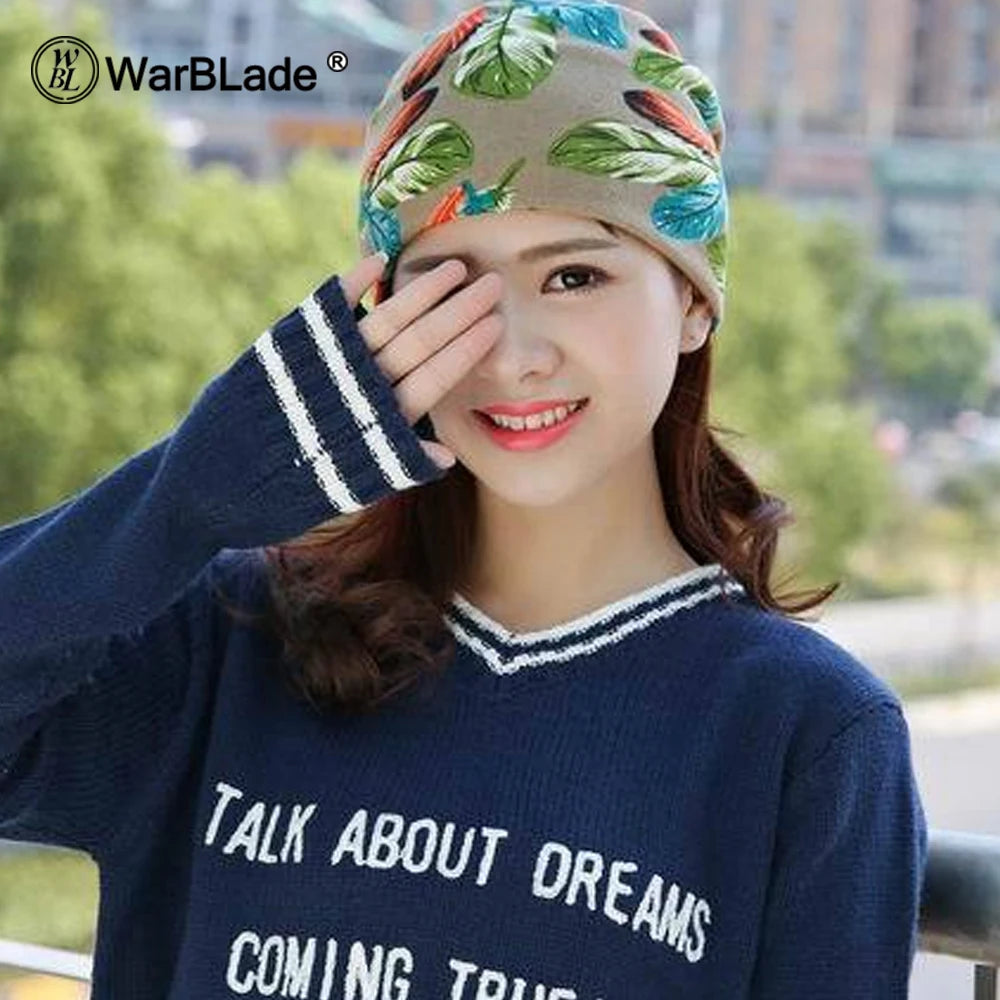 Women's 3-in-1 Hat and Scarf Set – Star & Letter Pattern, Warm, Spring-Winter
