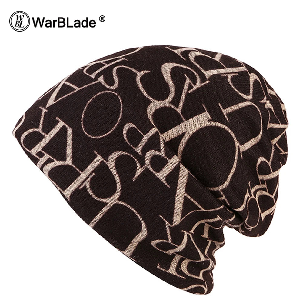 Women's 3-in-1 Hat and Scarf Set – Star & Letter Pattern, Warm, Spring-Winter