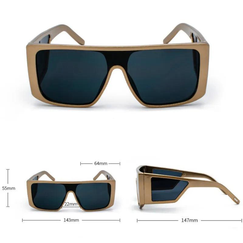 One-Piece Mirror Goggles — Oversized Vintage UV400