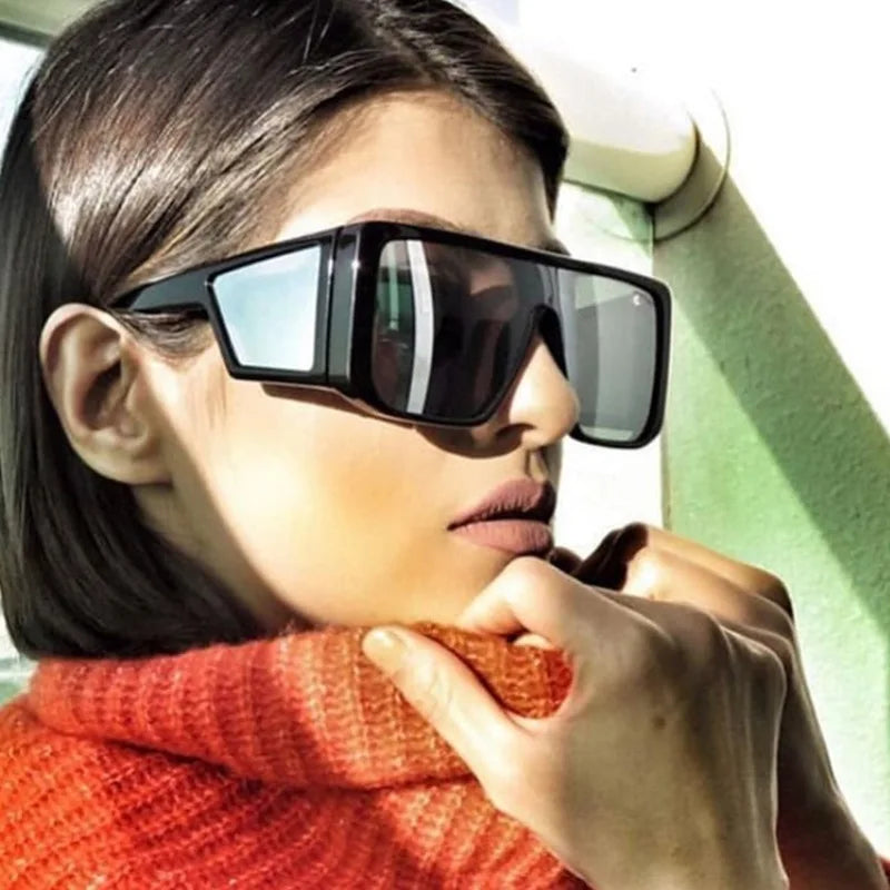 One-Piece Mirror Goggles — Oversized Vintage UV400