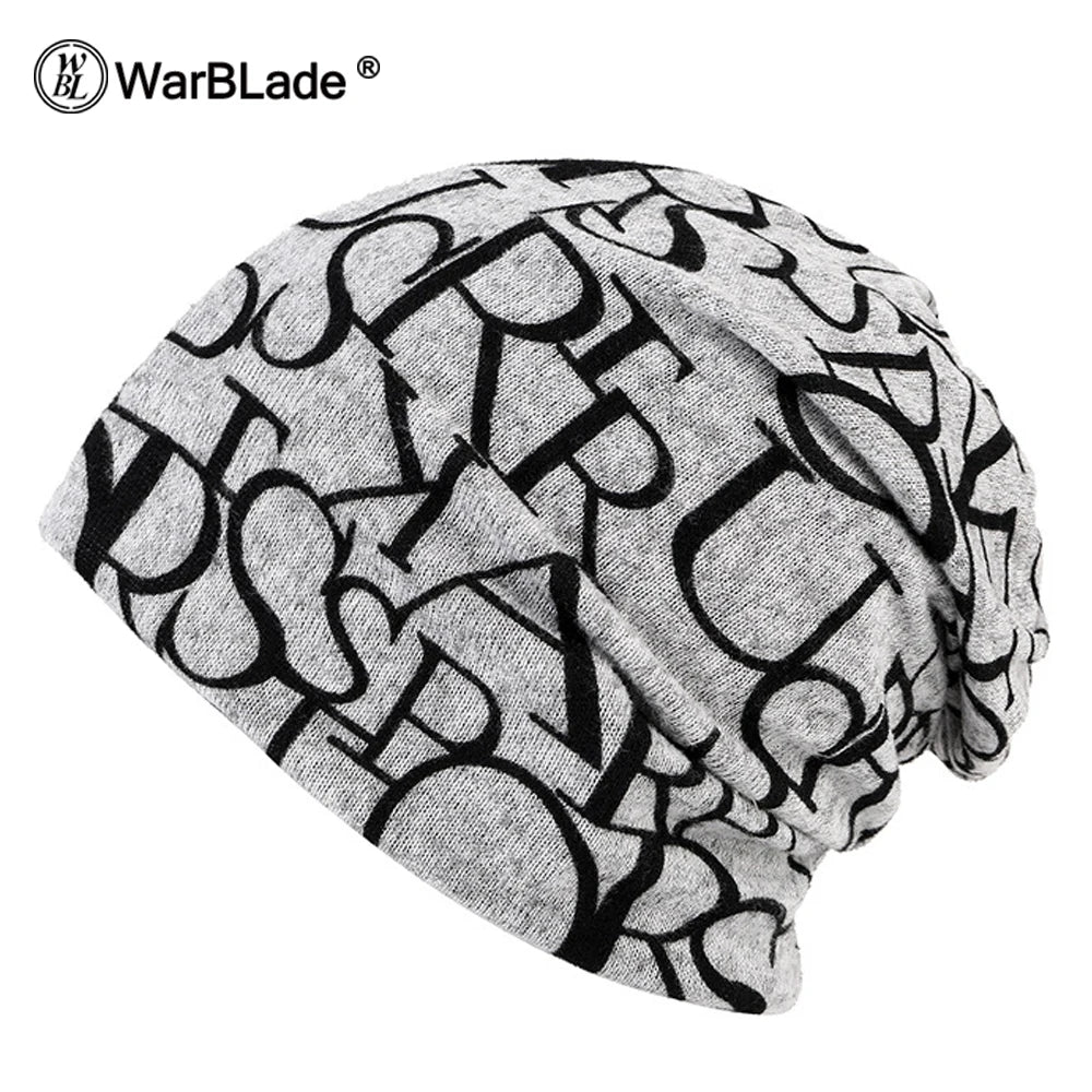 Women's 3-in-1 Hat and Scarf Set – Star & Letter Pattern, Warm, Spring-Winter