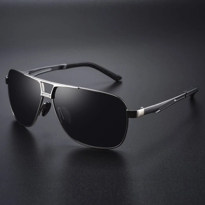 Lunettes de soleil polarisées photochromiques LIOUMO – Monture carrée rétro en aluminium UV400 unisexe