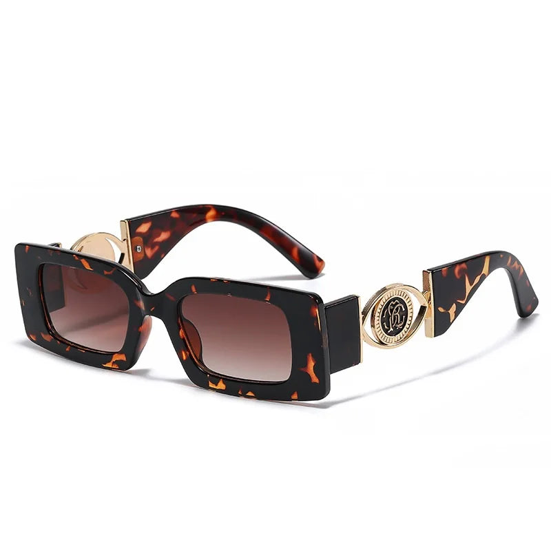 Petites Lunettes de Soleil Rectangulaires Homme Femme Carrées Luxe Gafas de Voyage Verres Vintage Rétro UV400 Lunette De Soleil Femme