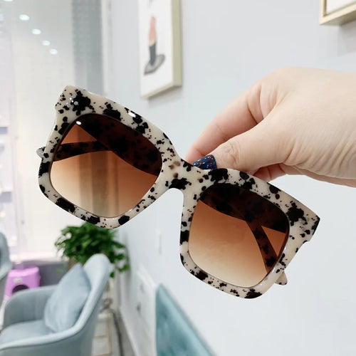 Lunettes de soleil oversize classiques et rétro pour femme - Marque vintage, grande monture carrée pour femme, Oculos Lunette De Soleil
