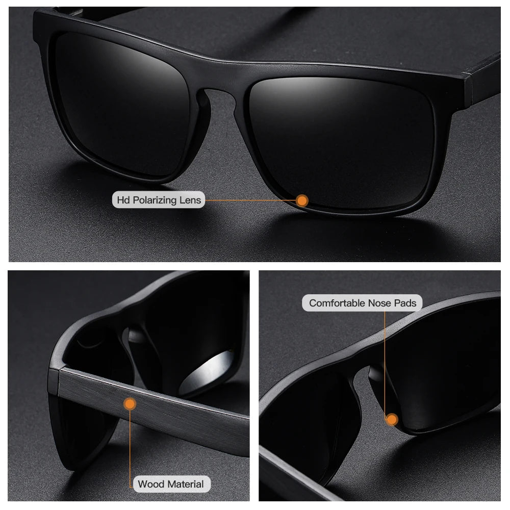 Polarized Bamboo Sunglasses for Men – UV400 Protection | Kazers