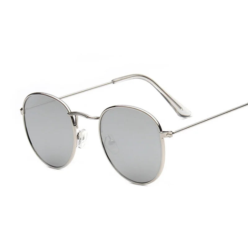 Lunettes de soleil rondes en métal pour femme, de marque vintage, pour voyage, style classique, pour femme, tendance rétro