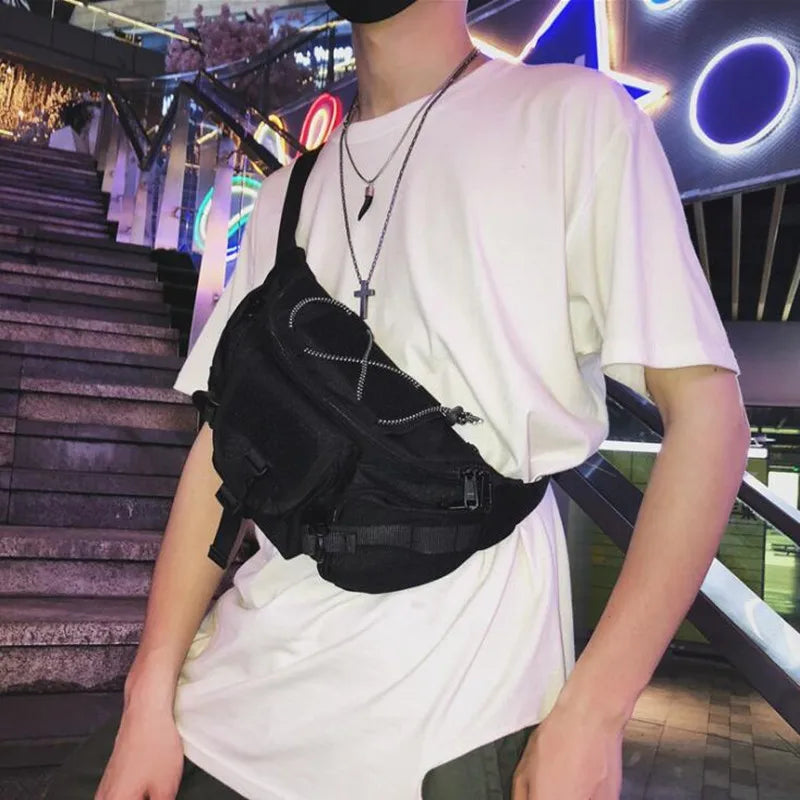 Sacoche Crossbody Techwear Hip Hop - Sac Banane Tactique Streetwear