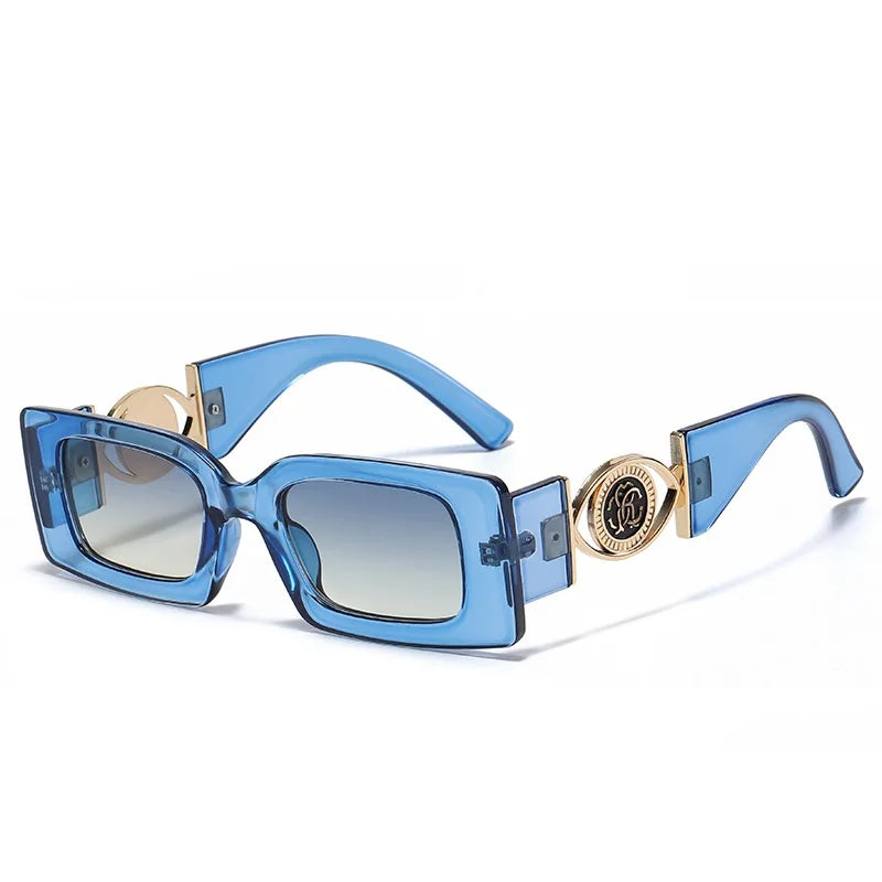 Petites Lunettes de Soleil Rectangulaires Homme Femme Carrées Luxe Gafas de Voyage Verres Vintage Rétro UV400 Lunette De Soleil Femme
