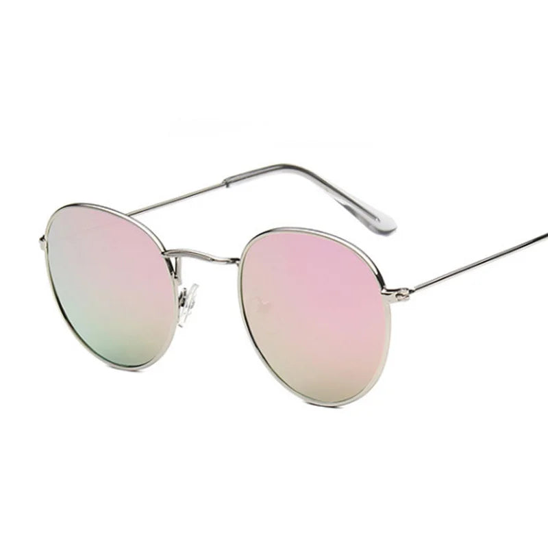 Lunettes de soleil rondes en métal pour femme, de marque vintage, pour voyage, style classique, pour femme, tendance rétro