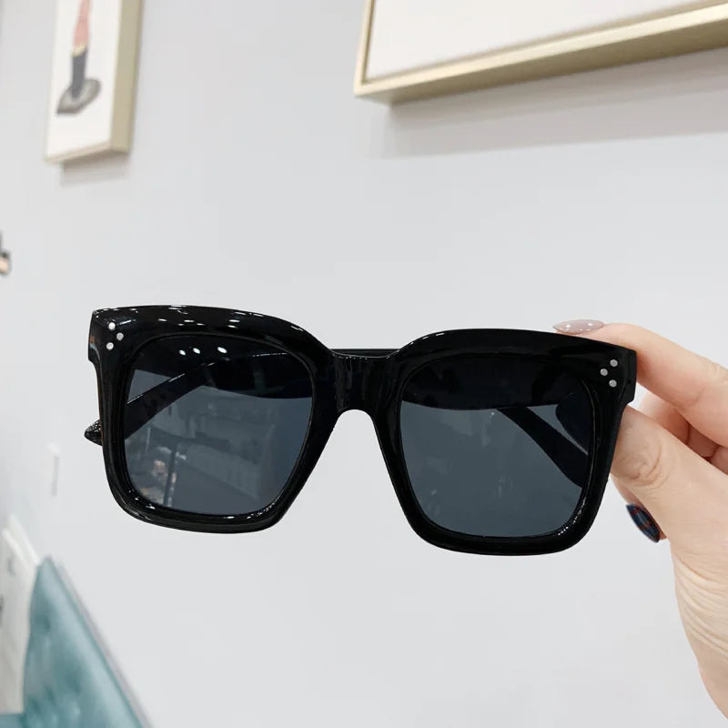 Lunettes de soleil oversize classiques et rétro pour femme - Marque vintage, grande monture carrée pour femme, Oculos Lunette De Soleil