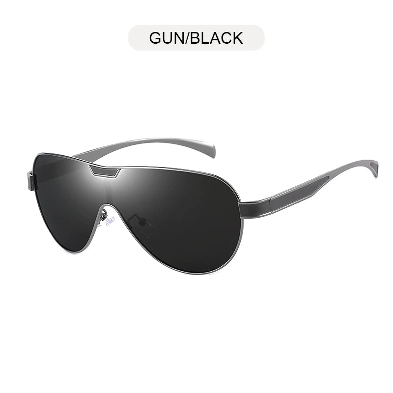 Lunettes de soleil polarisées de luxe pour hommes, de marque designer, style pilote en métal, grandes lunettes de soleil pour hommes, mode aviation, lunettes de soleil.