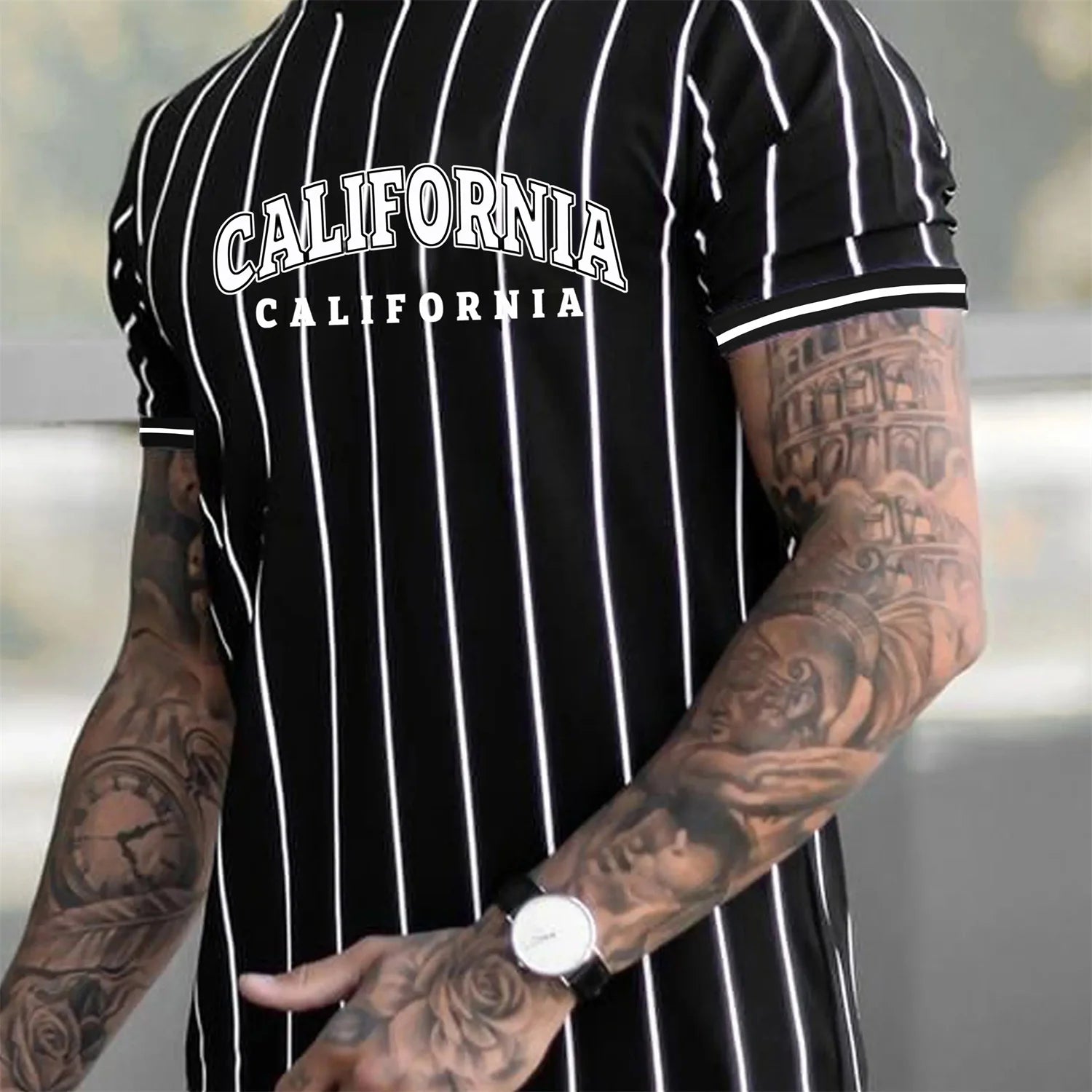 Men's Los Angeles Oversized Striped T-Shirt