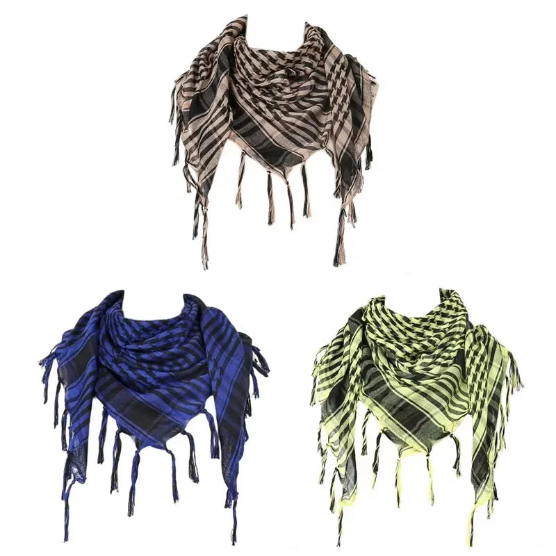 Unisex Tactical Houndstooth Scarf – Warm, Windproof, Spring-Winter