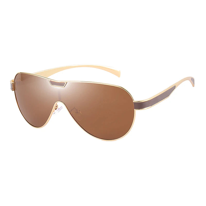 Lunettes de soleil polarisées de luxe pour hommes, de marque designer, style pilote en métal, grandes lunettes de soleil pour hommes, mode aviation, lunettes de soleil.