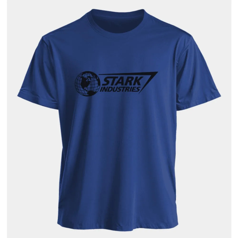 Marvel Men's and Women's T-shirts Iron Man Stark Industries Summer American Spring and Autumn Oversized Sporty Short-sleeved