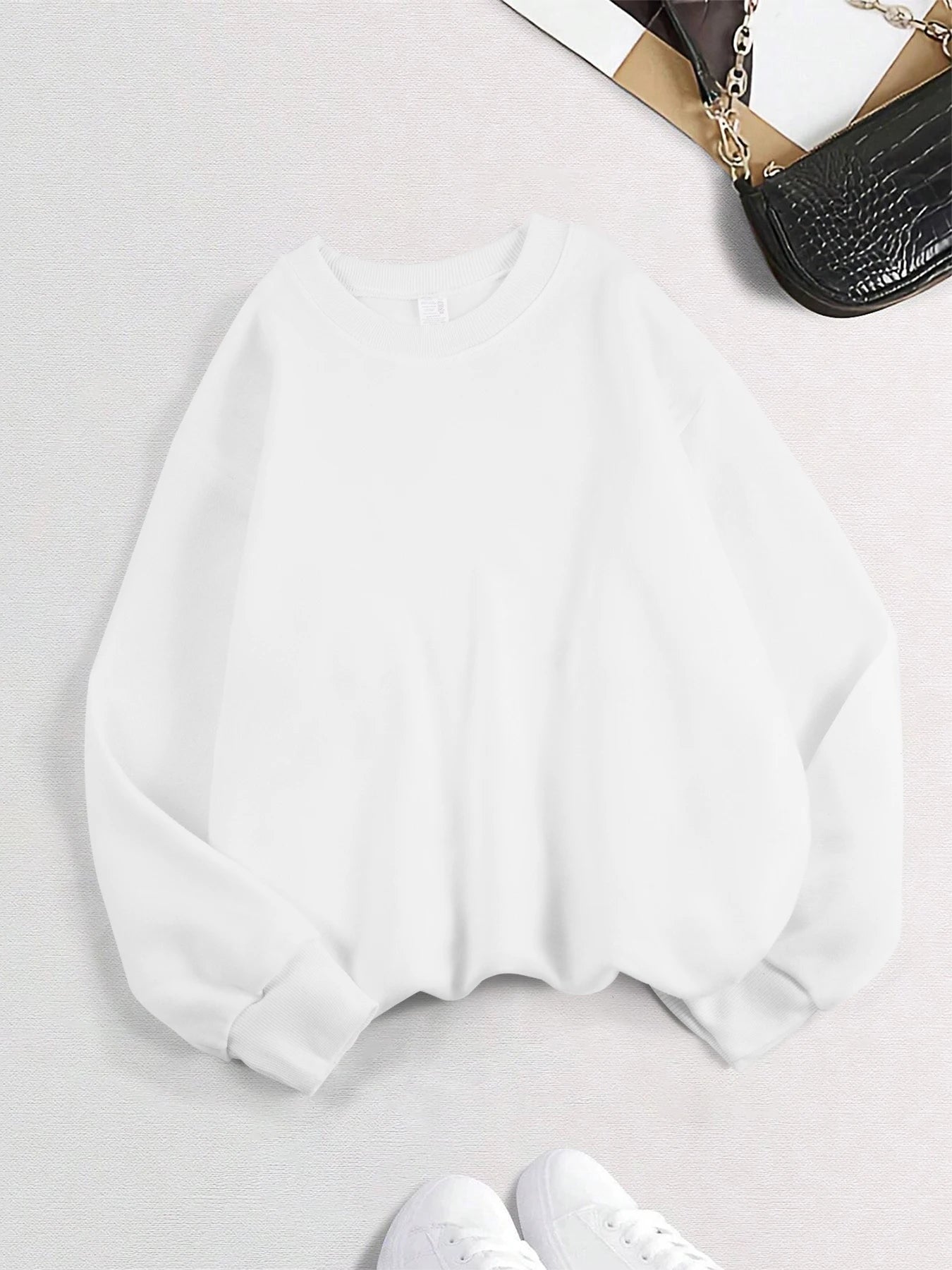 Sweat Femme Col Rond Fleece - Pull Chaud Confortable Streetwear