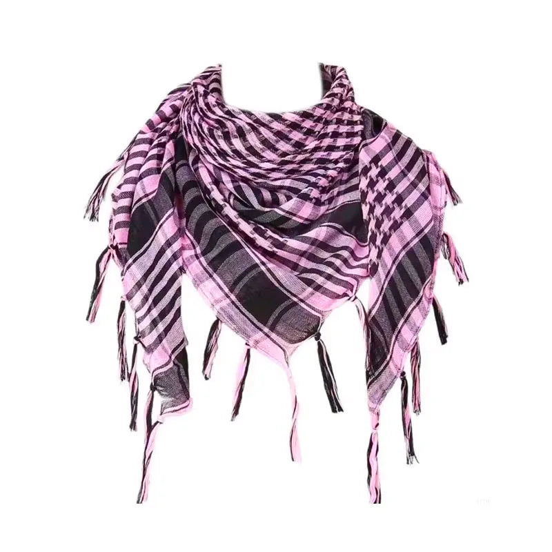 Unisex Tactical Houndstooth Scarf – Warm, Windproof, Spring-Winter