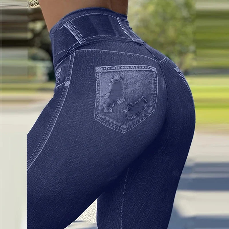 Legging Femme Taille Haute Déchiré - Pantalon Yoga Sport Tendance