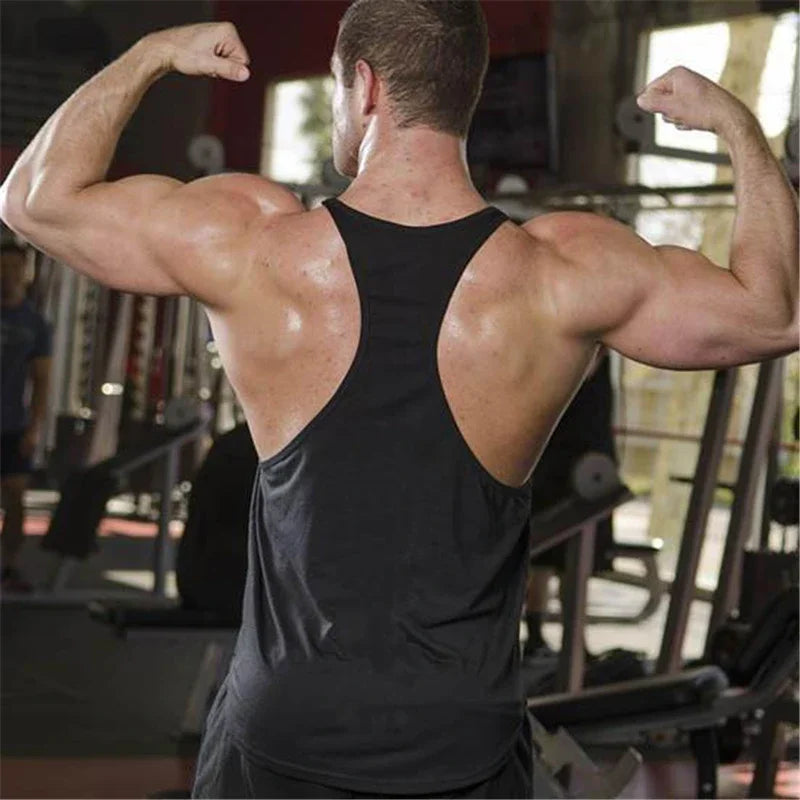 Bodybuilding stringer tank top man Cotton Gym sleeveless shirt men Fitness Vest Singlet sportswear workout tanktop