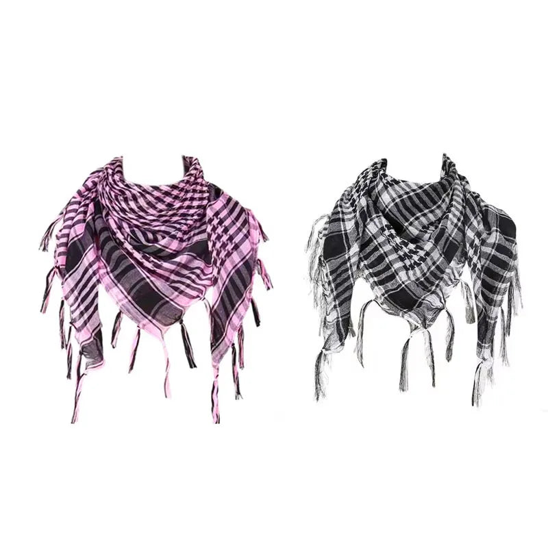 Unisex Tactical Houndstooth Scarf – Warm, Windproof, Spring-Winter