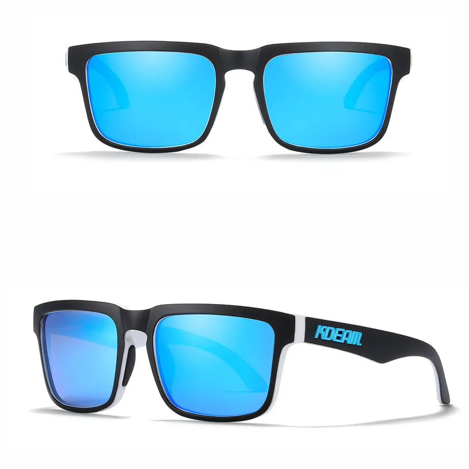 KDEAM Polarized Square Sunglasses — Colorful Lens + Hard Case