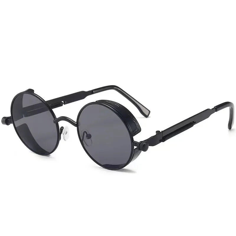 Lunettes de soleil steampunk classiques hommes femmes rétro gothique rond lunettes de soleil pour hommes mode punk fête conduite lunettes de soleil
