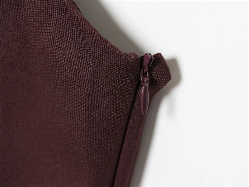 Women's Dress 2026 Autumn New Arrivals Reddish-Brown Spaghetti Strap Sexy Bodycon Mini Dress with Tie Details Stylish and Unique