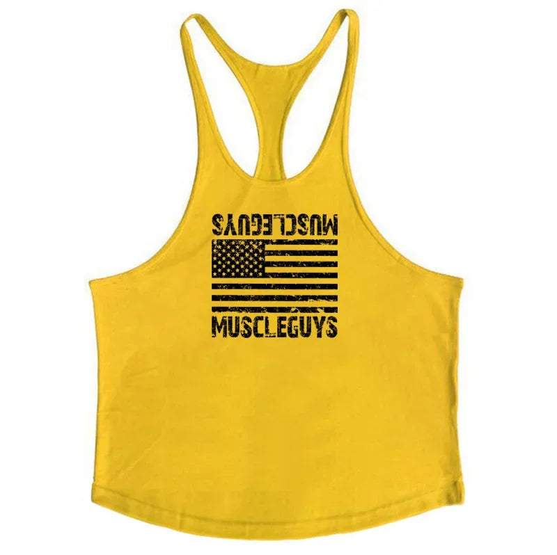 Bodybuilding stringer tank top man Cotton Gym sleeveless shirt men Fitness Vest Singlet sportswear workout tanktop