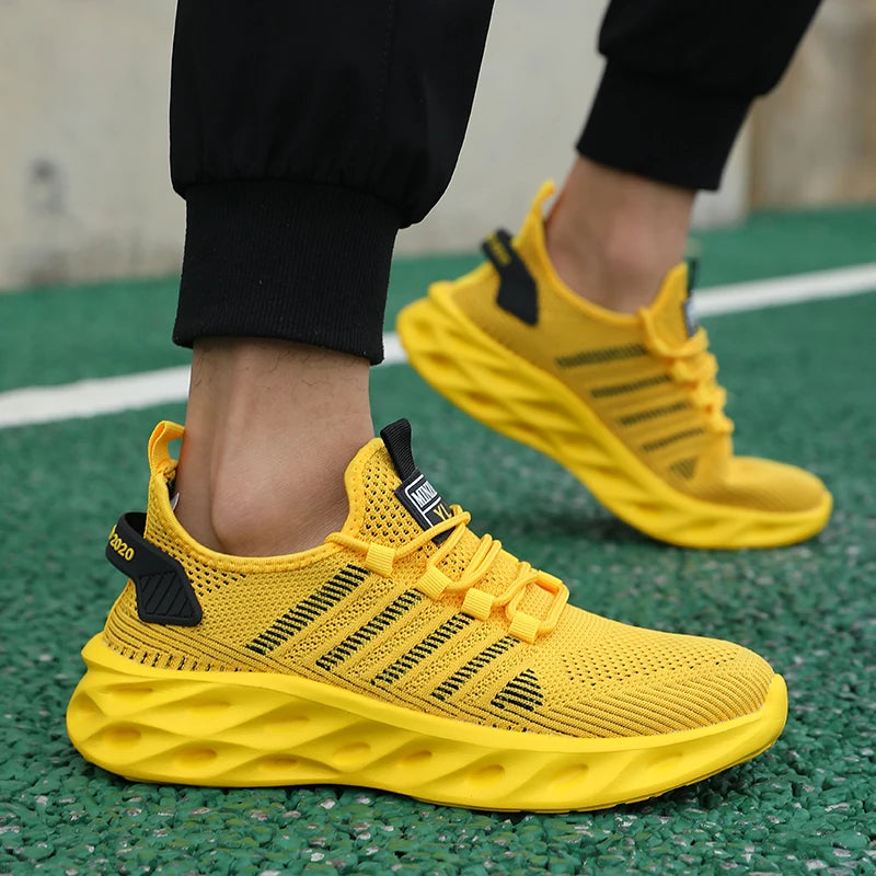 Sneakers Running Unisexe Respirantes - Jaune