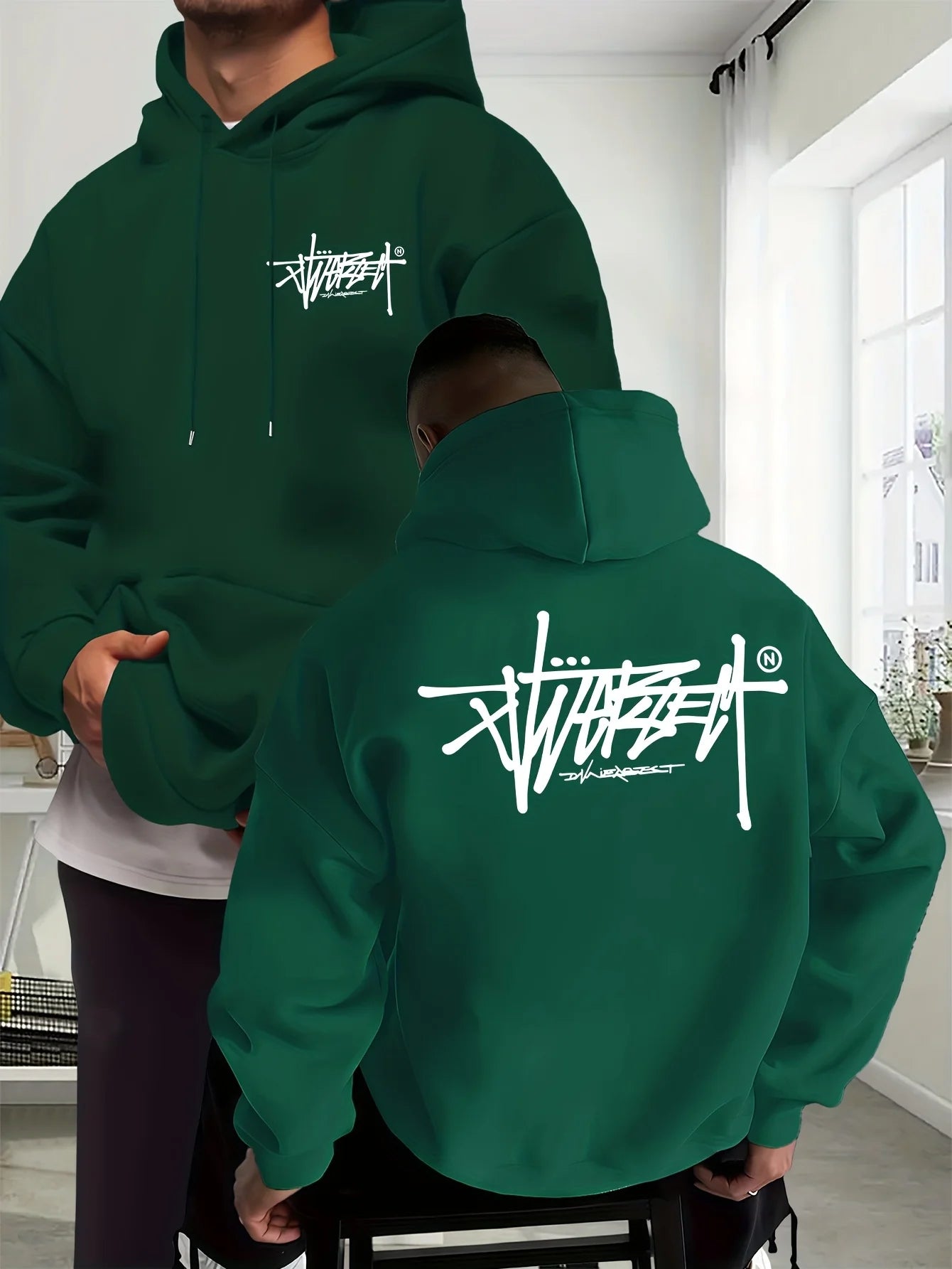 Hoodie Graffiti Lettres Unisexe - Sweat Street Hip-Hop Automne Hiver