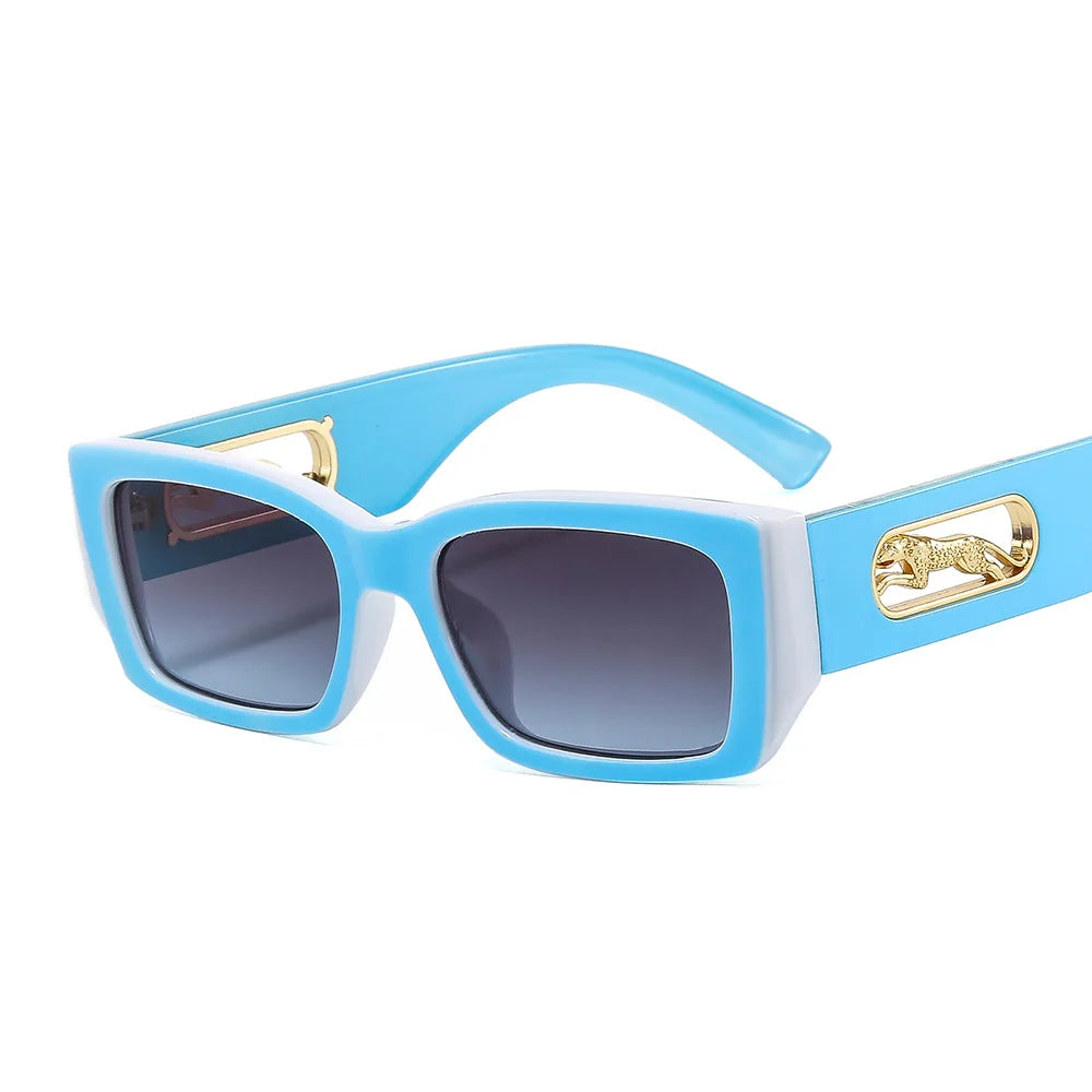 Lunettes de soleil petites et rectangulaires – Unisexe, style vintage, protection UV400