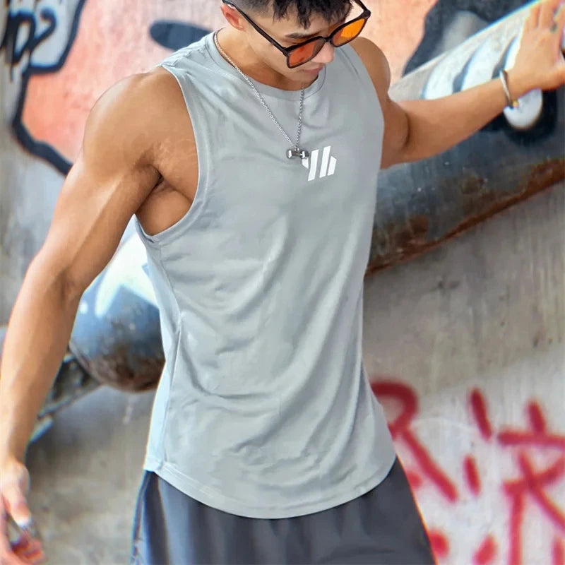 2026 newest Summer Gym Vest High Quality mesh Shirt Sleeveless T-shirts Men Tank Tops running Fitness Sports Vest men Clothing