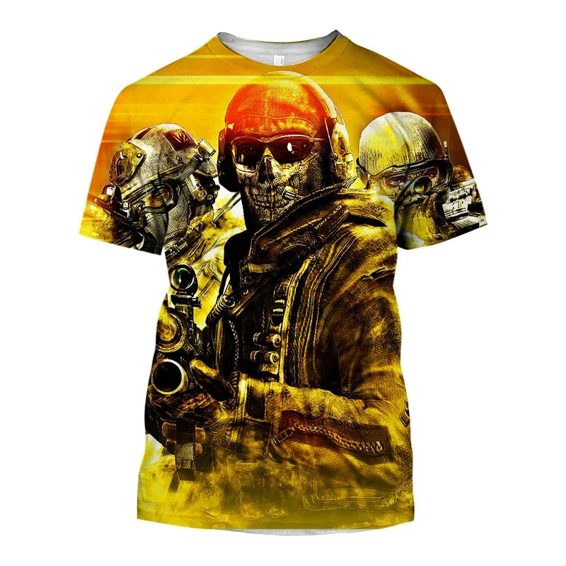 Summer New Hot Call of Duty Game 3d Printed Men's T-shirt Fashion Casual Plus Size Loose Comfortable Breathable Top