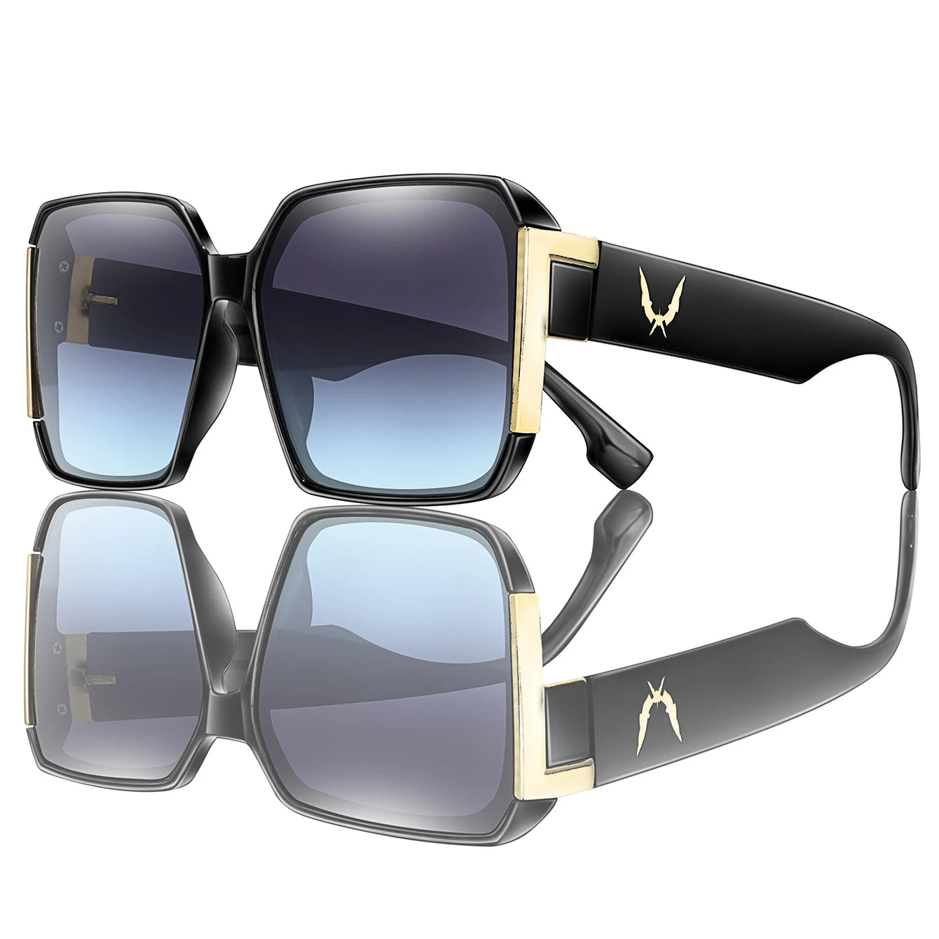 Lunettes de soleil carrées de luxe – Protection UV unisexe pour l'extérieur et le voyage