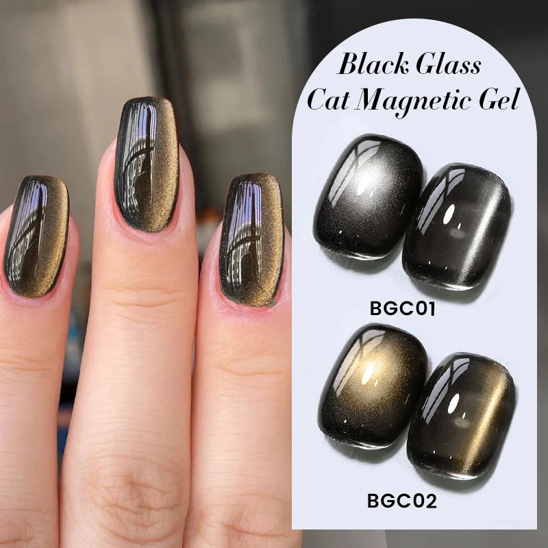 BORN PRETTY 10ml Black Glass Cat Magnetic Gel Nail Polish Nail Art Manicure Varnis Semi Permanent Soak UV Gel Nail Supplies