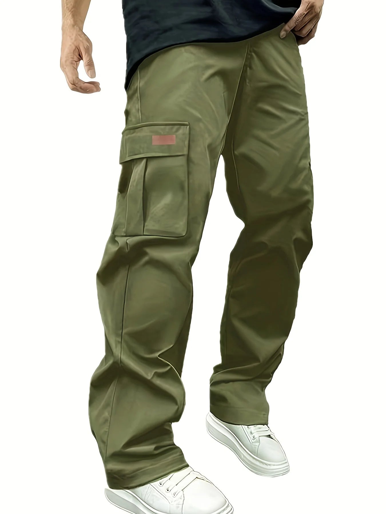 2026 new men's workwear pants, European and American men's loose straight casual pants, men's workwear pocket pants